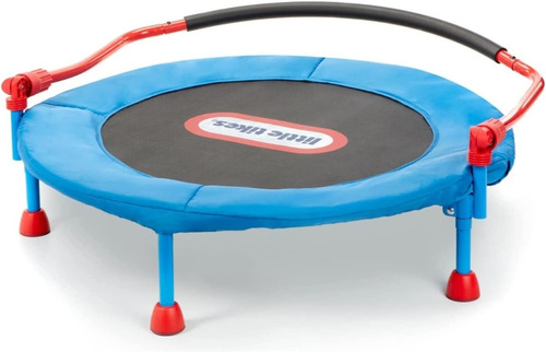 Trampolín Little Tikes Azul Infantil Con Polipropileno Color de la lona de salto Negro Color del cobertor de resortes Azul marino