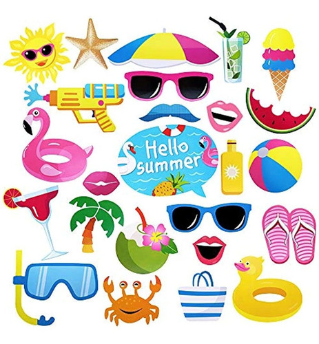 Pool Photo Booth Props Beach Pool Party Favors Summer Party 