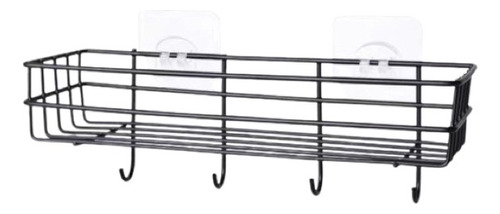 Canasto Organizador Adhesivo Metal Cocina Baño Con Ganchos