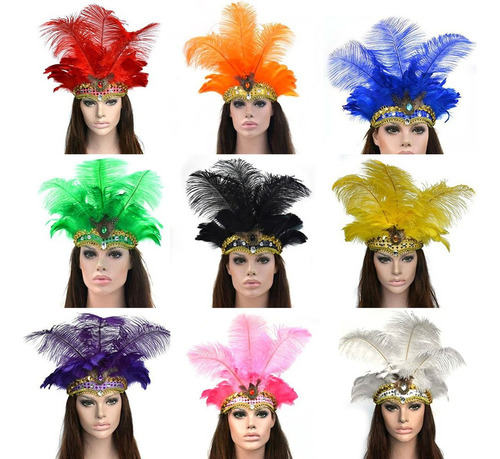 Tocado De Plumas, Accesorios Para El Cabello, Diadema, A La