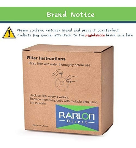 Rarloner Filtros De Repuesto Para Fuente De Mascotas 1620 L