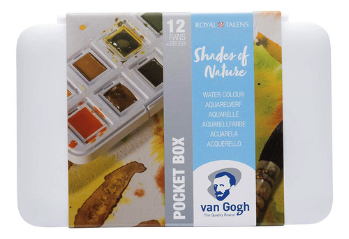 Estuche para acuarela Talens Van Gogh, 12 colores, tonos de naturaleza