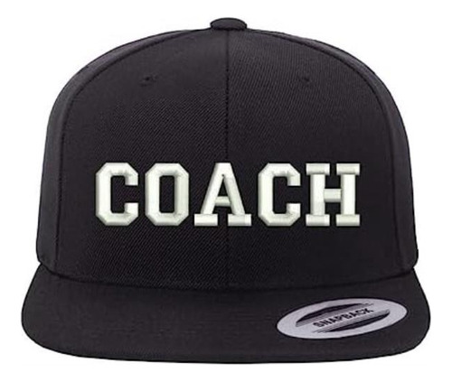Coach Flat Bill Snapback Gorra Béisbol Unisex Gorra (negro)