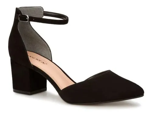 Zapatillas Andrea Negras Tac n Ancho 4137 2494883 O