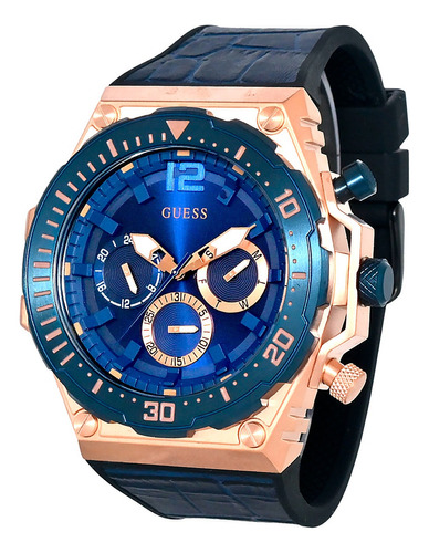 Relógio Guess Masculino Esportivo Azul Crocco Gw0326g1