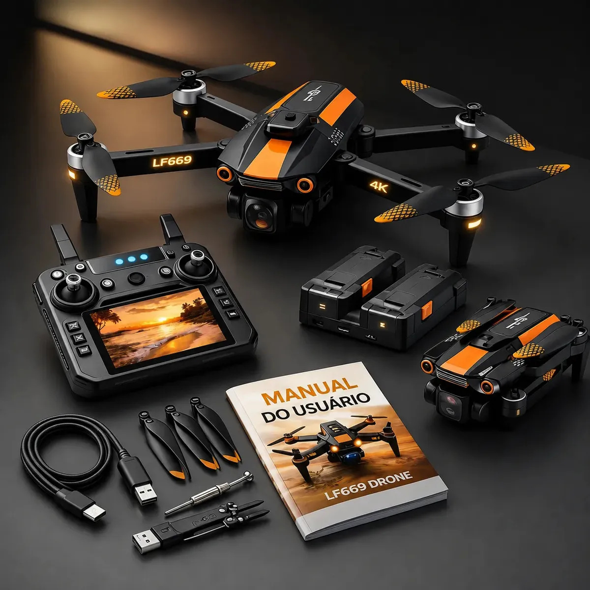 Drone LF669 MAX Profissional Popsy Com Câmera 4K e GPS Para Fotos e Vídeos