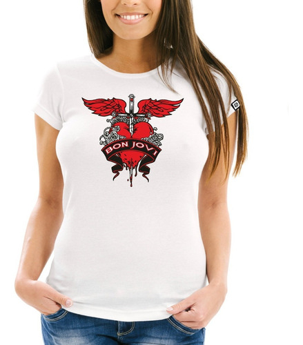 Remeras Mujer Bon Jovi 10 Premium Algodon  Digital Stamp 10