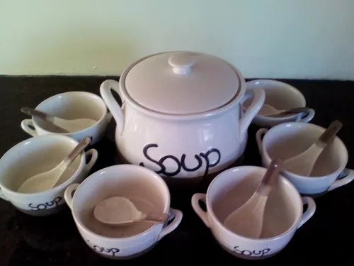 Sopera Y Tazas En Gres (Usado)