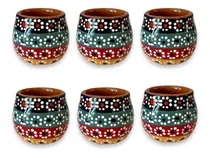 Comprar 6 Shot Mezcaleros De Barro Pintados A Mano Artesania Capula