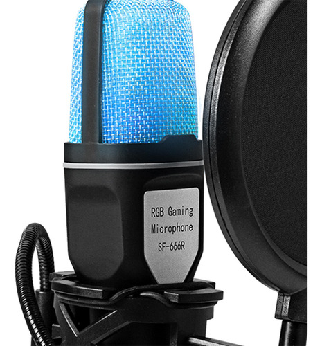 Micrófono De Condensador Iluminación Rgb Ajustable Para