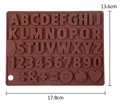 Molde De Silicona Para Chocolate, 26 Números Del Alfabeto, P