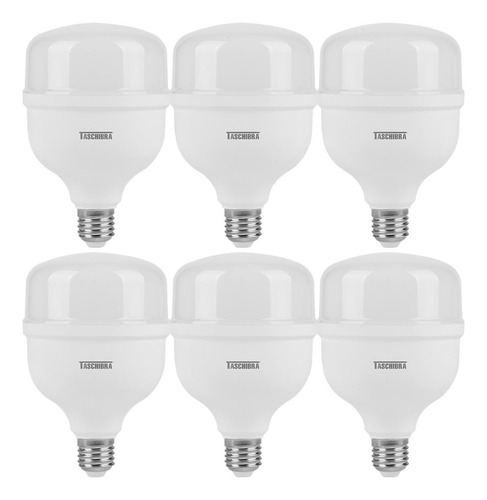 Lâmpada High Led Bulbo 40w E27 6500k Taschibra Kit 6 Unid