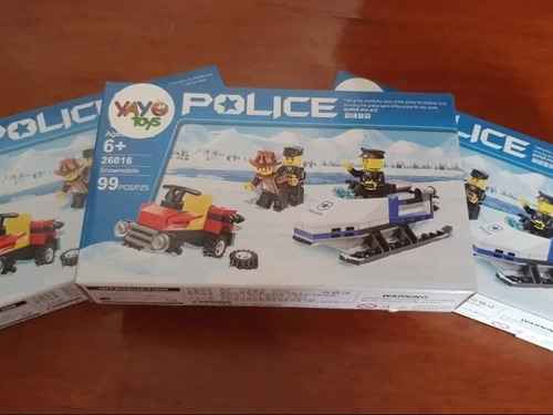 Bloques Yayo Toys 26016 Police Snowmobile. Moto De Nieve.