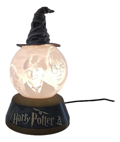 Lampara Velador Esfera Litofania  Estilo Harry Potter 220