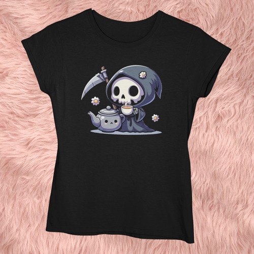 Blusa Playera Casual Mujer Parca Esqueleto Té Halloween