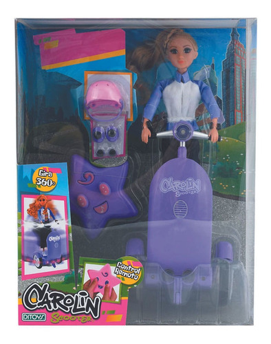 Muñeca Carolin Scooter Radio Control Lila Ditoys