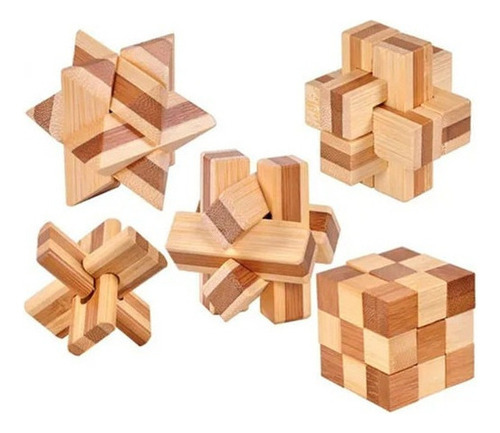 - Puzle De Madera Kongming Luban Lock 3d De 9 Piezas