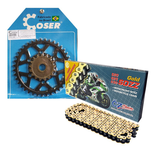 Kit Relação Coser + Corrente Cz Sdzz 520 Zx10 Zx-10r 39x17