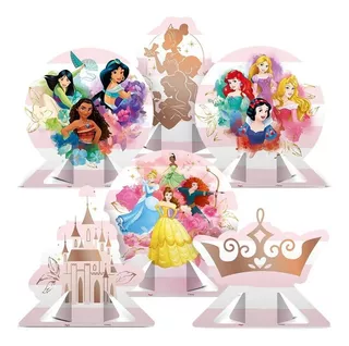 Decoração Display De Mesa Princesas Disney Festa 6 Unidades