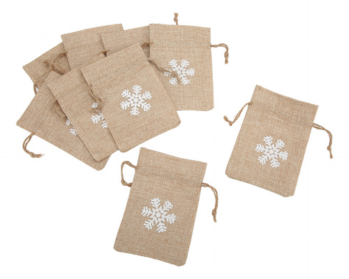 Bolsas De Arpillera, Bolsa De Regalo De Lino Con Estampado R