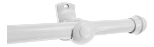 Varão Para Cortina 2 Metros Kit 19mm Bastão Suporte Simples Cor Branco