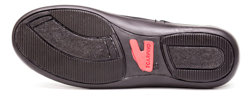 Mocasín Escolar Scarpino Búfalo Abrojo Negro De Cuero