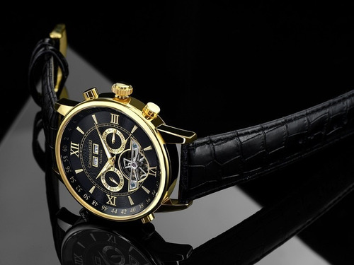 Relógio Calvaneo 1583 Valencia Gold Shinyblack Automático