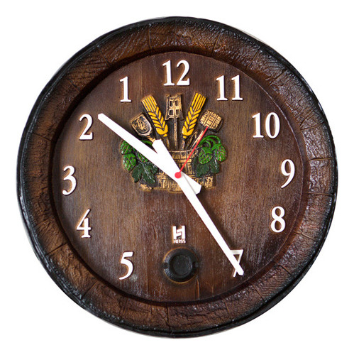 Relógio Barril Decorativo De Parede - Anti-horário