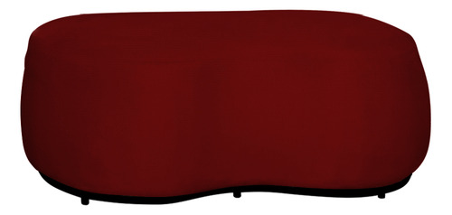 Puff Decorativo Beatriz Orgânico Crm Veludo Rosê Cor Suede Vermelho