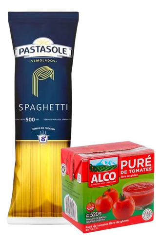 Combo De Fideos Spaghetti Pastasole + Pure De Tomate Bulnez
