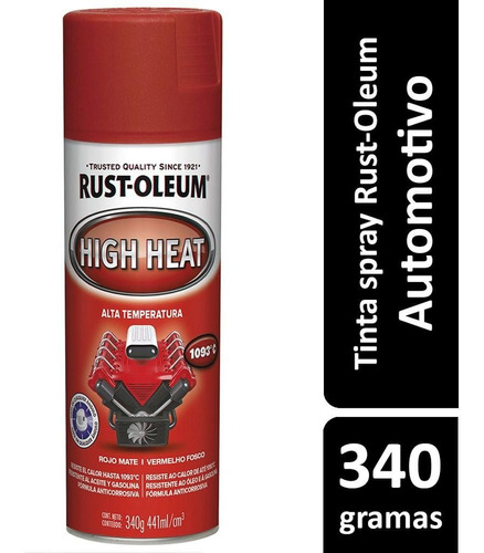 Spray Vermelho Fosco Alta Temperatura Até 1.093ºc-rust Oleum