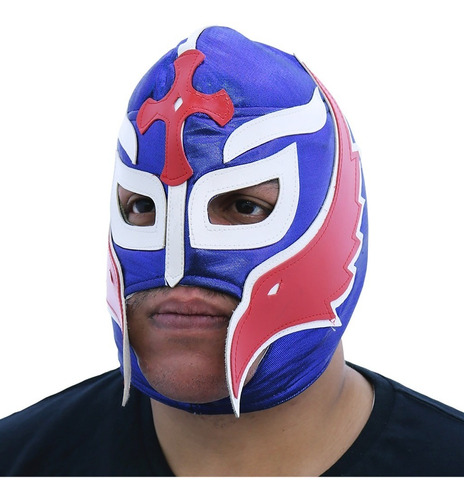 Mascara De Luchador Lucha Libre Azul Con Rojo