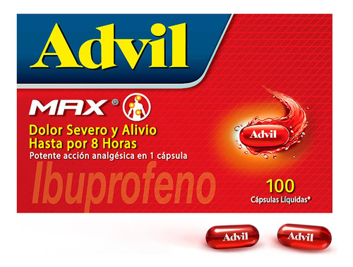 Advil Max, Ibuprofeno, Alivio Dolor Fuerte, 400mg, 100 Cap