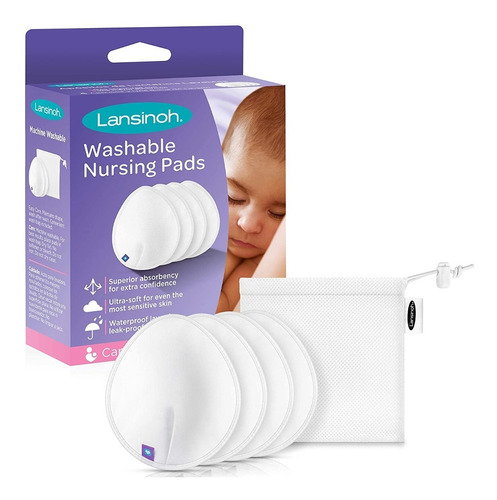 Absorbente De Leche Lavable Y Reutilizables 4 Pcs, Lansinoh 