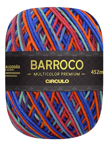 Barbante Barroco Premium Multicolor 6 Fios 400g Linha Crochê Cor Jazz