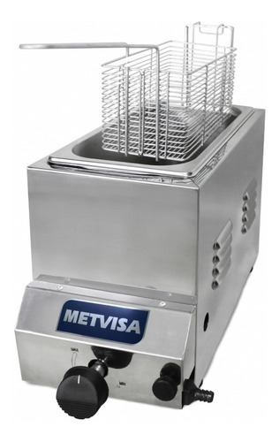 Freidora A Gas De Mesa 1 Cesta 3 Litros Metvisa