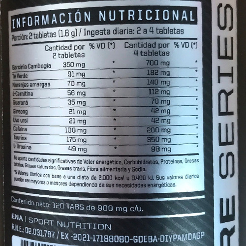 Imagen 3 de 9 de Hydroxy Max Black 120tab Ena Quemador De Grasa Extra Cafeina