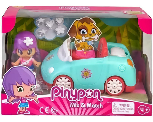 Pinypon Mix & Match Figura Con Auto Y Accesorios 15652