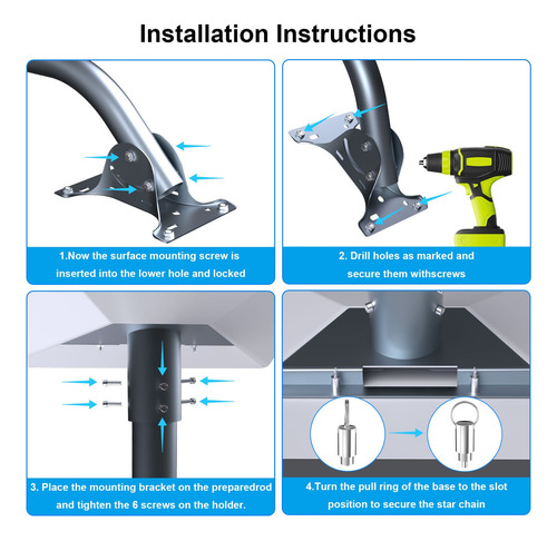 Soporte Mástil Para Antena Starlink V4 + Kit Instalación