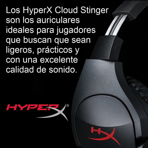 Imagen 2 de 9 de Diadema Gamer Hyperx Cloud Stinger Ps5|4 Pc Xbox 3.5mm Bk/rd