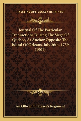 Libro Journal Of The Particular Transactions During The S...