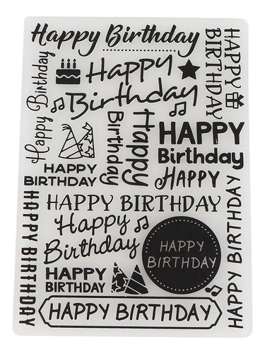 Sello De Goma Feliz Cumpleaños Carpeta De Estampado Diy Hand