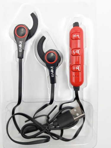 Fone De Ouvido Com Microfone Sem Fio Bluetooth Esporte Cor Vermelho