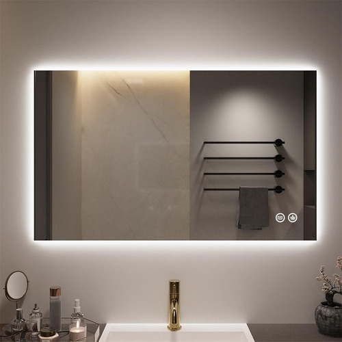 Espejo Led Baño Touch 3 Modo 60x80cm 2 Uso