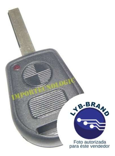 Carcasa Llave Alarma Para Bmw 2 Botones Espada Rectangular