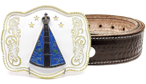 Cinto Country Cowboy Couro Masculino Fivela Ns Aparecida