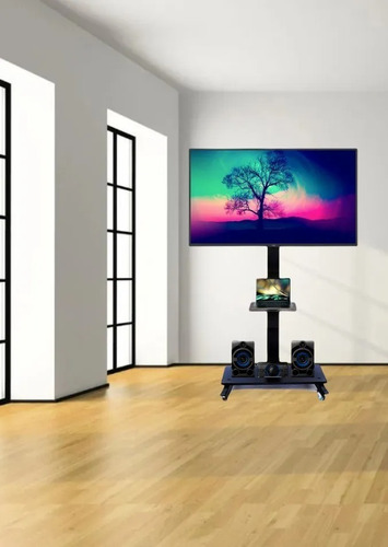 Imagen 2 de 3 de Soporte Para Tv Móvil Moderno Seguro Compacto Estético