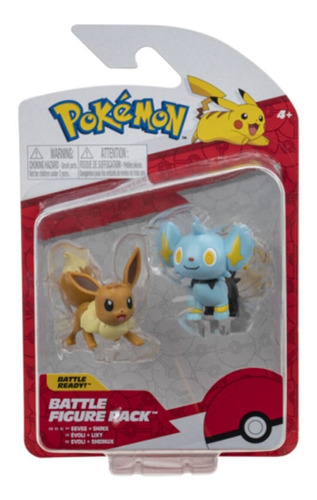 Figura Eevee y Shinx Pokémon Listo Para La Batalla