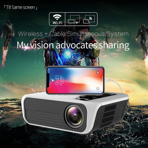 Proyector Smart Led T8 Android Full Hd 1080p 4500 Lumenes