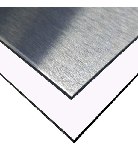 Aluminio Compuesto 1.22m X 2.44m 3mm Plata Cepillado-blanco Color Silver Brushed-white